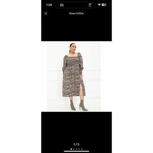 Eloquii Elements Dot Smocked Midi